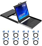 MT-VIKI 8 Port KVM Switch VGA w/ 19'' LCD Monitor & 8 KVM Cable, 1280x1024 1U Rack Mount LCD KVM ...
