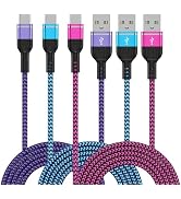 USB to USB C Cable 6FT/3Pack for Samsung Galaxy A15 5G A14 A54 A55 A35 A25 S24 Ultra S23 FE S22 S...