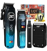LQT Professional Hair Clippers for Men, Cordless Beard Trimmer Kit with Nose Trimmer & LED Displa...