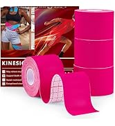Goldsprout Kinesiology Tape (4 Rolls Pack),Waterproof Athletic Tape for Pain Relief,Brace & Elast...