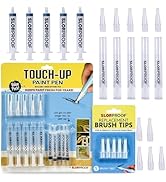Slobproof Refillable Touch-Up Paint Pen and Brush Tips Bundle - 5 in 1 Pack with Precision Small ...