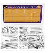 105PCS Machine Screws, #6-32 x 1/4" to 2" 304 Stainless Steel Phillips Pan Head Electricians Scre...
