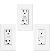 GFCI Outlet 20 Amp Non Tamper Resistant,Greencycle 3Pack Gfi Electrical Outlet 20A with Led Indic...