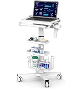 MB-C07 Height Adjustable, Anti-Theft, Anti-Slip Medical Laptop Workstation Trolley Cart With Whee...