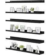 upsimples Floating Shelves for Wall, 47.3 Inch Shelves for Decor Storage Set of 6, Wall Mounted W...