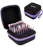 Lavinda Nail Drill Bits Holder, Dustproof Displayer Organizer Container, 64 Holes Nail Bits Conta...