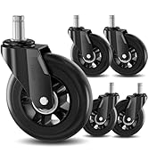 TESUMI Office Chair Wheels 3" Inch Roller Blade Rubber Chair Casters Replacement, Heavy Duty Quie...