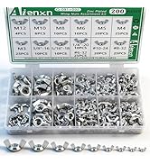 Aienxn 200PCS Wing Nuts Assortment Kit, Metric & SAE Sizes- M3 -M12, #6-32 to 3/8"-16 Zinc Plated...