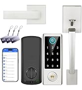 Fingerprint Door Lock with Handle Sets, BEBASIA Keyless Entry Door Lock, Bluetooth Front Door Loc...
