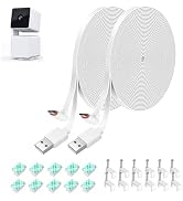 26FT Power Extension Cable for Wyze Cam Pan V3 - Weatherproof Flat Power Charging Cord with L-Sha...