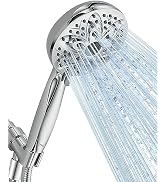 6-Setting Shower Head with Handheld, JDO High Pressure Hand held Shower Head, 4.7 Inch Chrome Det...