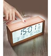 GooDay Smart Digital Alarm Clock, Back Light, Snooze Function, Indoor Temperature Humidity, Large...