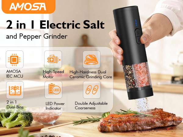 tomeem electric salt and pepper grinder set