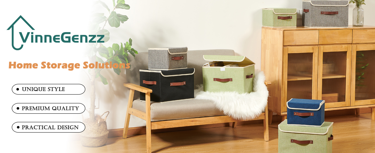 vinnegenzz fabric storage bins