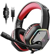 EKSA E1000 Gaming Headset, Computer Headphones with Noise Canceling Mic & RGB Light, 7.1 Surround...