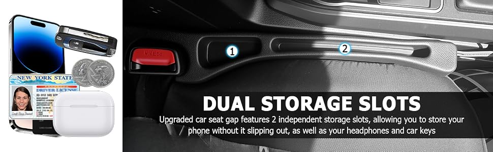 2PCS Car Seat Gap Filler Organizer