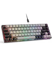 GEODMAER 65% Gaming Keyboard, Wired Backlit Mini Keyboard, Ultra-Compact Anti-Ghosting No-Conflic...