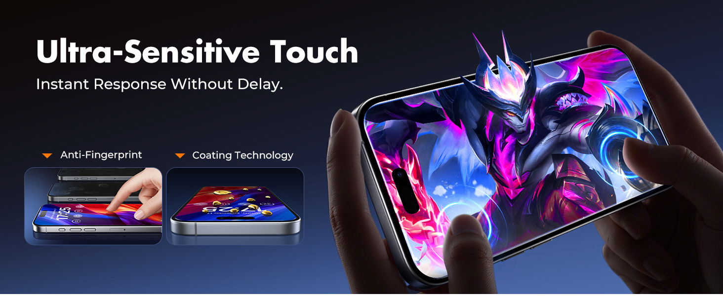 Screen Protector for iPhone 15 Double Shatterproof Tempered Glass