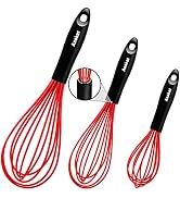 ANAEAT Silicone Whisk, Thick Stainless Steel Wire Inner - Heat Resistant Kitchen Whisks for Non-S...