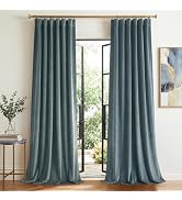 StangH Blue Blackout Curtains, Luxury Velvet Thermal Insulated Drapes, Light Blocking Window Trea...