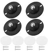 PATIKIL 35 mm Self Adhesive Paste Caster Wheels for Appliance, 4 Set Mini Swivel Wheels with Stai...