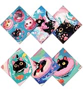 CREATCABIN 6Pcs Eyeglass Cleaning Cloth Microfiber Cleaning Cloths for Glasses Black Cat Glasses ...