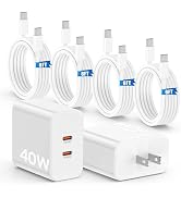 40W Fast Charger for iPhone 16 15 Pro Max Charger Fast Charging,2Pack Dual Port USB C Charging Bl...