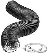 YIJUHOU 4 Inch 5 Feet Dryer Vent Hose, Flexible Aluminum Air Ducting for HVAC Ventilation, Fan Fi...