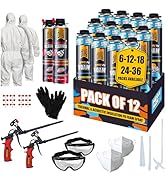 Spray Foam Insulation Kit for Walls & Attic -12 Pack Foam Insulation Spray - 240 Board ft/sq.ft. ...