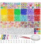 YMSDZHL 1000+ Pcs Bracelet Making kit, Craft Bead Making Pony Beads, Polymer Clay Beads, Smiling ...