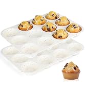 CAKETIME Silicone Muffin Pan, Cupcake Pan 12 Cups Regular Size Muffin Tin Non Stick Muffin Pan fo...