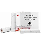 Phomemo Transparent Adhesive Thermal Sticker Paper Printer Paper 107mm, Compatible With Phomemo M...