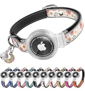 Breakaway AirTag Cat Collar with Bell & Holder, Reflective for Kitten, WF | Comfortable Padded, A...