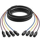 Augioth 3FT Color-Coded XLR Snake Cables, XLR Male to Female Audio Extension Cables for Mixer, IE...