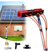 BSFRNF 26Ft Reach Water Fed Pole Kit Solar Panel Cleaning Brush Set Cleaner Tool for Home Roof Ca...