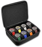 Juntan 8 Slots Hard Watch Travel Case, Portable Nylon Zipper Storage Organizer Box for Men Women ...