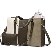 LOVEVOOK Laptop Tote Bag for Women - Waterproof Work Bag for Women & Vintage Computer Bag with Wr...