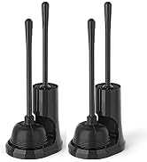uptronic Toilet Plunger and Brush, Bowl Brush and Heavy Duty Toilet Plunger Set with Holder, 2-in...