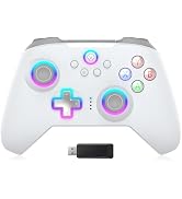 Moonag Wireless PC Controller with Hall Effect Joystick, 2.4G Wireless & Wired 1000Hz Polling Rat...