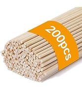Wooden Dowels for Crafts, Wooden Sticks for Crafts,200 PCS 1/8" x12" Skinny Wood Dowel Rods, Unfi...
