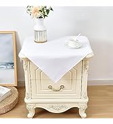 Wolkemer 2 Pack Small Square Tablecloth 24 x 24 Inch Washable Fabric Table Cloth Solid White Tabl...