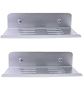 SinLoon 7.8 Inch Small Shelf in Flat Satin Aluminum Bathroom Shelf Wall Mount for Small Speaker S...