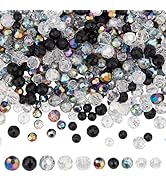 PH PandaHall 400PCS Faceted Rondelle Crystal Beads 10 Colors Electroplate Glass Beads Clear Black...