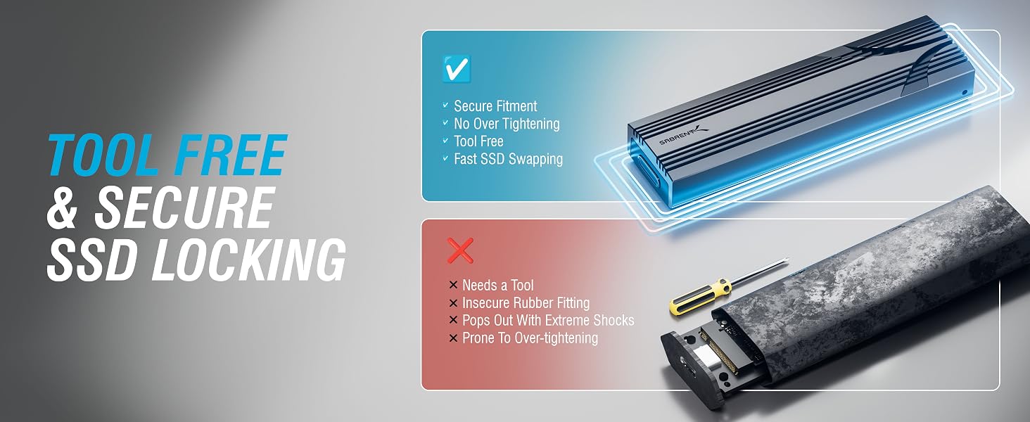 TOOL FREE & SECURE SSD LOCKING