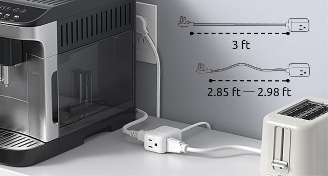Short Flat Extension Cord