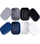 PUTING 4pcs Soap Travel Container Portable Soap Case Leakproof Soap Box Soap Saver Dish with Cove...