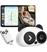 Fenpos Wireless CarPlay Adapter with 1080P Rear Seat Camera, Split Screen Navigation, Dual WiFi, ...