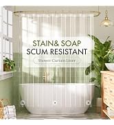 Bathway Shower Curtain Liner, Clear Shower Curtain Liner 72x72 PEVA Waterproof Shower Curtain Lin...