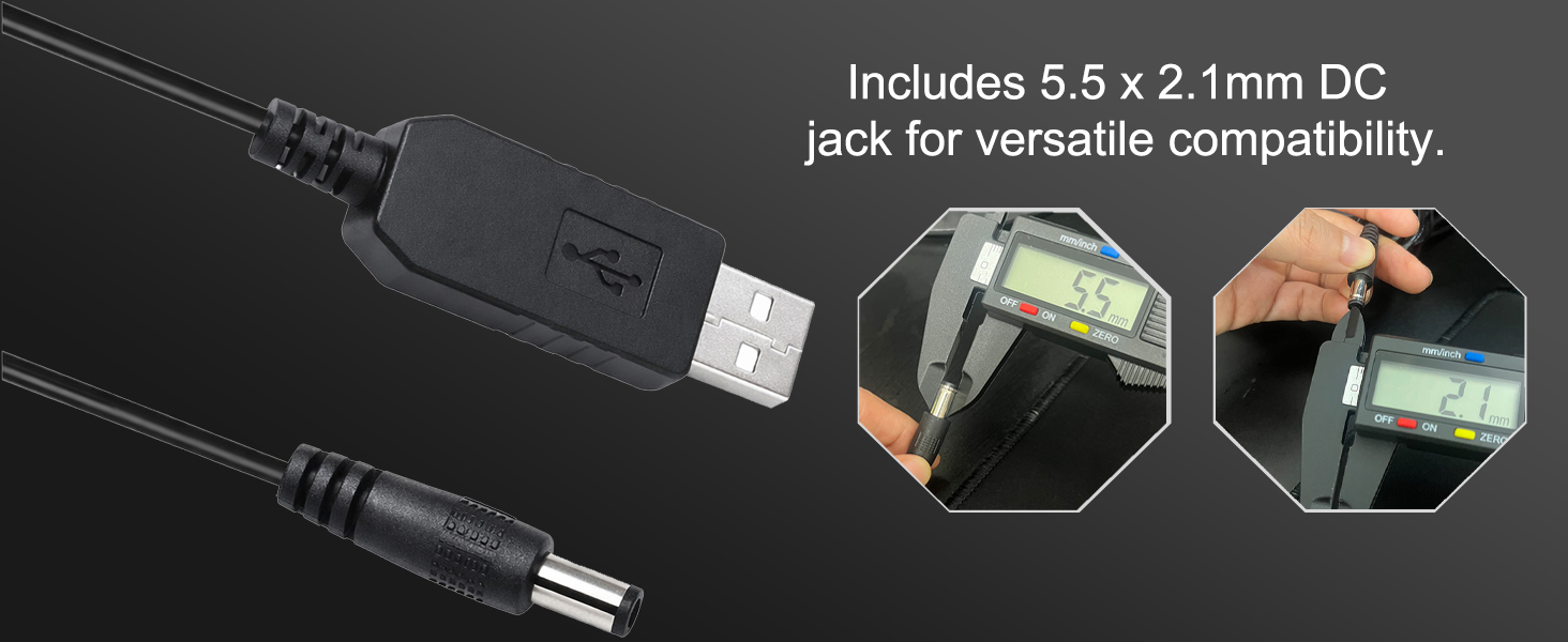 USB 12V converter for router,USB DC jack 5.5 x 2.1mm cable,USB cable for 12V fan,USB 12V step-up