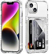 ACANDYA for iPhone 14 Case Wallet iPhone 13 Case Clear with Credit Card Holder ID Card Slot Heavy...